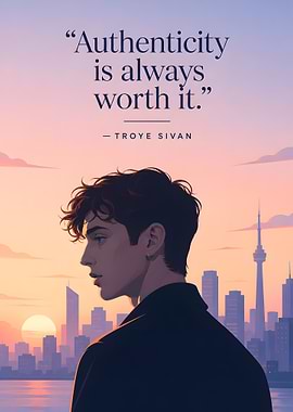 Authenticity Quote with Cityscape