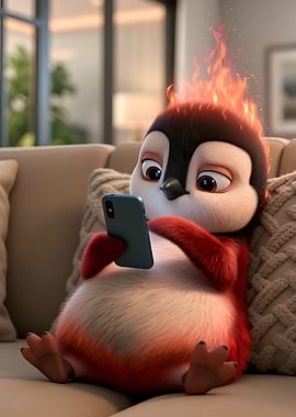 Amber on Fire Using Phone