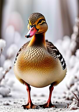Duck in the Snow
