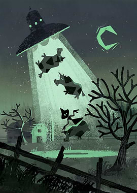 UFO Abducting Cows