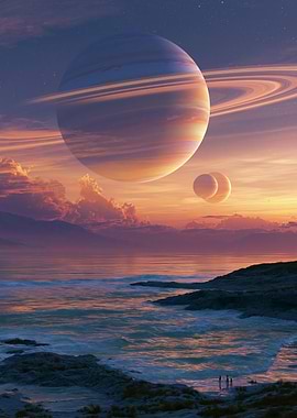 Alien Planet Sunset Landscape