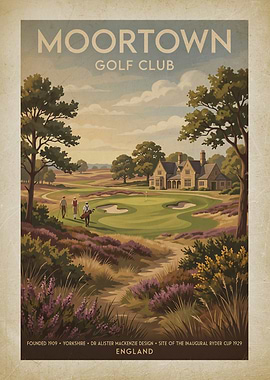 Moortown Golf Club Vintage Poster