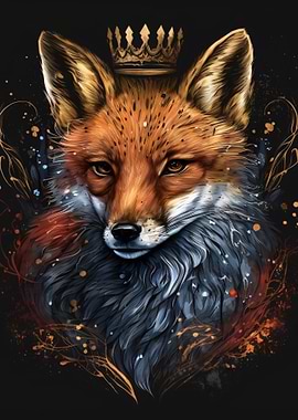 Regal Fox with Crown