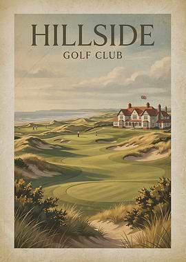 Hillside Golf Club Vintage Poster