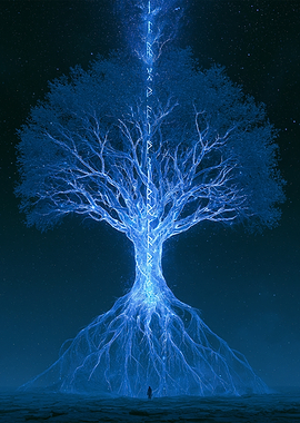 Mystical Blue Tree of Life