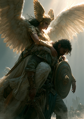 Angel comforting a warrior