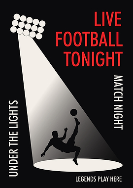 Live Football Match Night Poster
