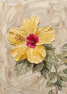 Textured Yellow Hibiscus Bloom
