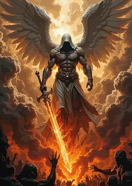 Angelic Warrior with Fiery Sword