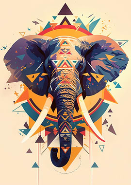 Geometric Elephant Portrait