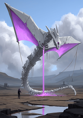 Mechanical Dragon with Purple Energy