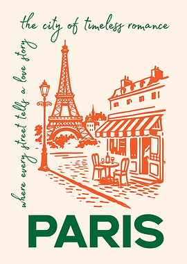 Parisian Scene with Eiffel Tower