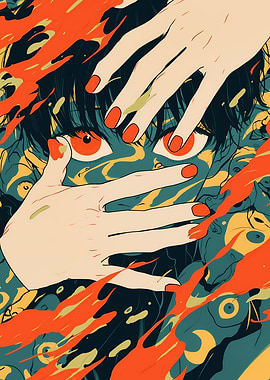 Anime Eyes Peeking Through Hands