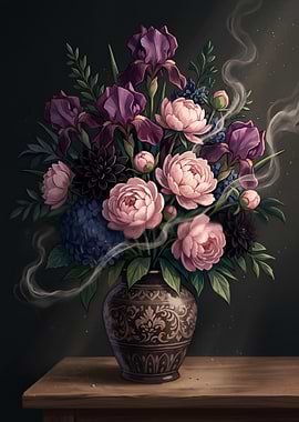 Ethereal Floral Still Life in Vase