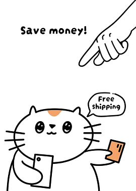 Cute Cat ignore to save money