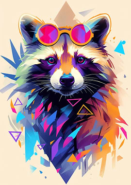 Cool Raccoon with Sunglasses