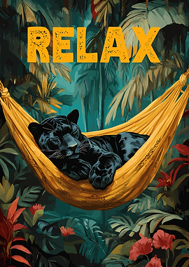 Black Panther Relaxing in Hammock
