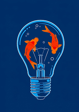 Koi Fish in a Lightbulb