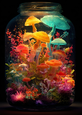 Enchanted Mushroom Terrarium in a Jar