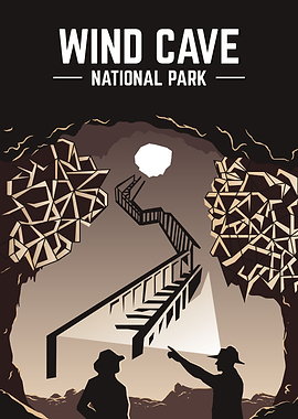 Wind Cave National Park Vintage Poster