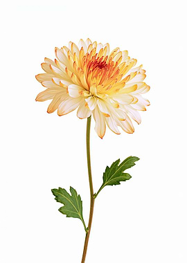 Chrysanthemum Flower on White Background
