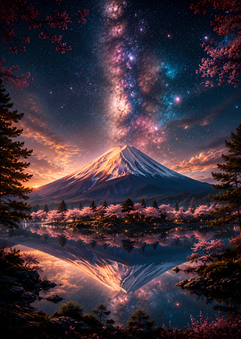 Mount Fuji Under the Milky Way