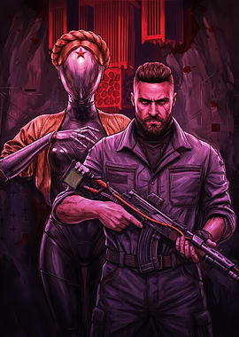 Man and Robot with AK-47
