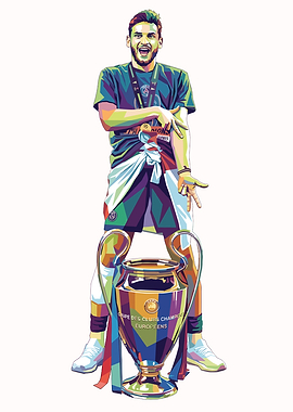 Olivier Giroud with Champions League Trophy