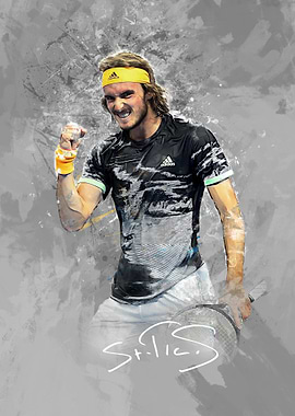 Stefanos Tsitsipas Tennis Player Artwork