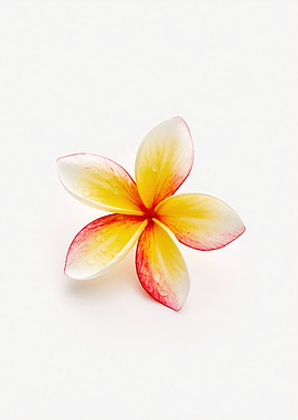 Plumeria Flower with Water Droplets