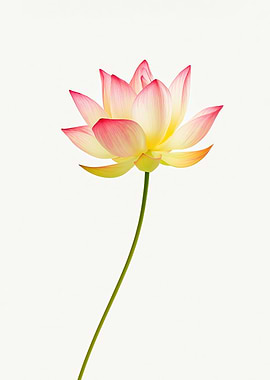 Single Pink and Yellow Lotus Flower