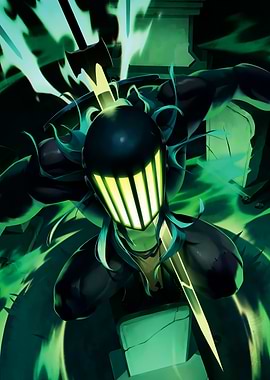 Dark Knight with Glowing Sword