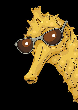 Cool Seahorse With Sunglasses Kids Underwater Seahorse