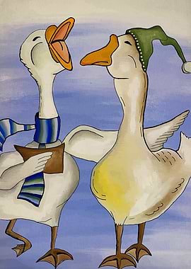 Two Geese Singing Carols