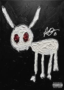 Disturbing White Rabbit Painting
