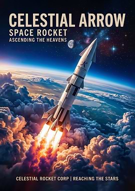 A majestic Celestial Arrow Space Rocket Launch