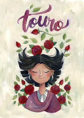Taurus Zodiac Portrait with Roses
