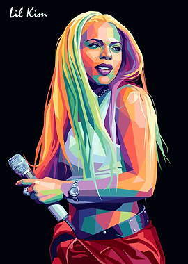 Lil Kim Pop Art Portrait