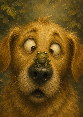 Surprised Dog and Frog