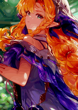 Anime Elf Girl with Blonde Hair