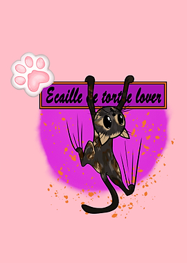 Cute Tortoiseshell Cat Hanging with Claws