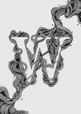 Abstract 'W' with Organic Lines