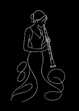 Woman playing the clarinet