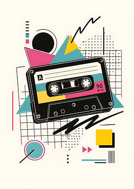 Retro Cassette Tape Art