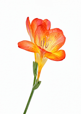 Orange and Yellow Freesia Flowers