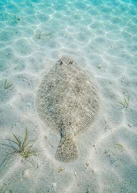Flounder on Sandy Seabed
