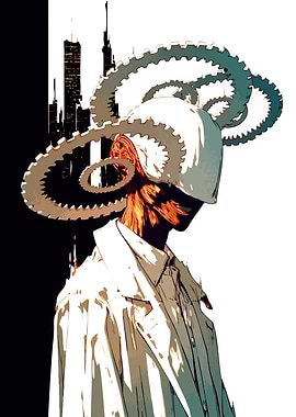 Futuristic Figure with Octopus Tentacles
