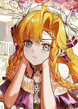 Anime Girl with Blonde Braids