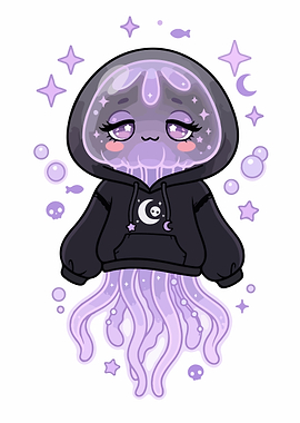 Cute Jellyfish Wearing a Hoodie