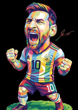 Lionel Messi Pop Art Celebration